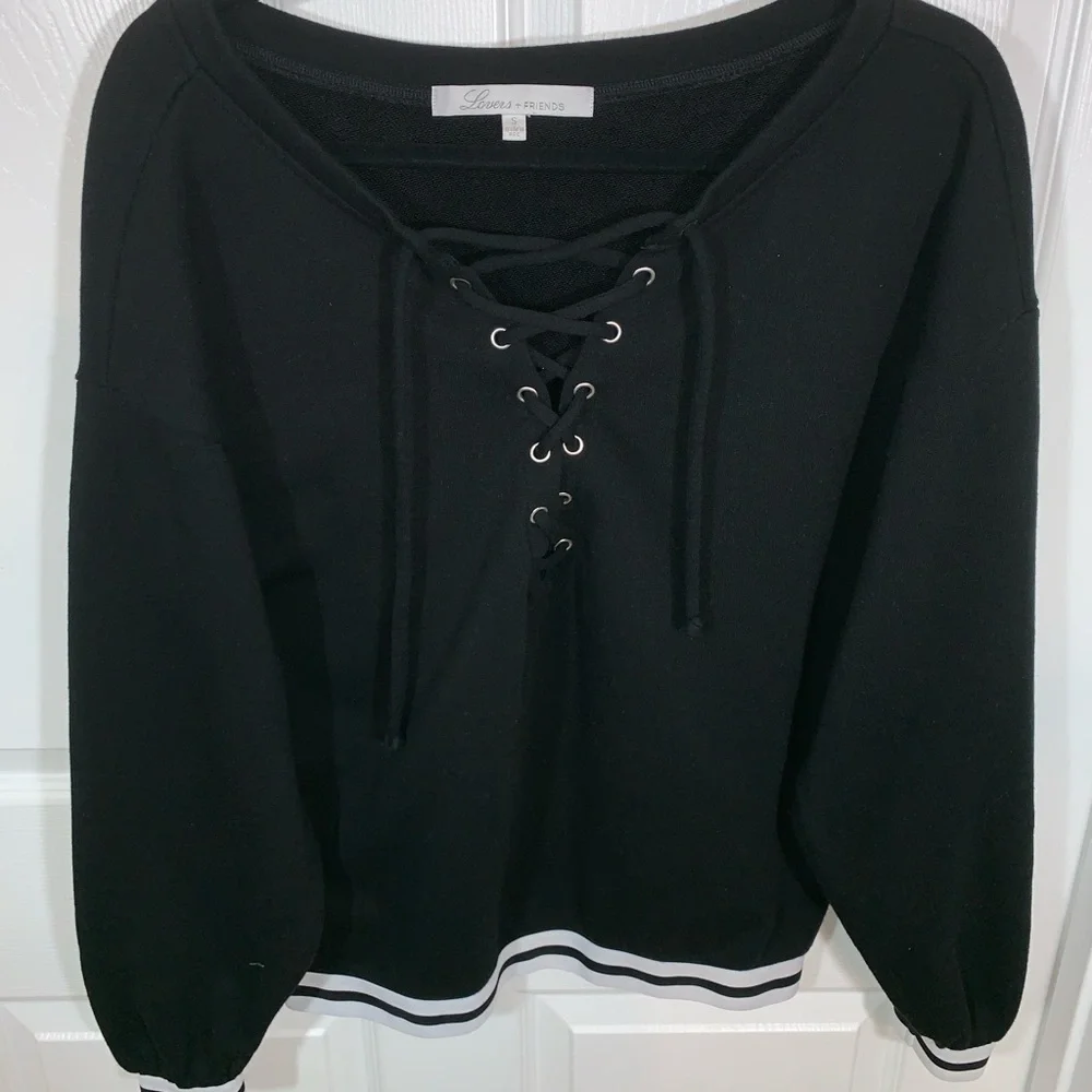 Lovers + Friends Pullover Tie Front Sweater